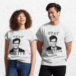 Stay positive Charlie Sheen Printed T-Shirt