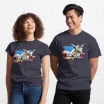 Top Gun Classic Vintage Jet Stars & Stripes Movie Logo Printed T-Shirt