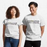 Lightning Fa-Thor Like Dad Only Stronger Printed T-Shirt
