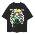 Christmas X-Ray Ribs Skeleton Oversized T-shirt