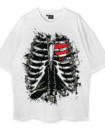 Christmas X-Ray Ribs Skeleton Oversized T-shirt