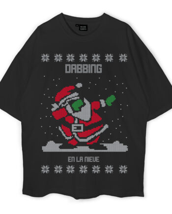 Dabbin Santa Ugly Christmas Oversized T-Shirt