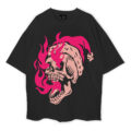 Flaming Skull Oversized T-Shirt