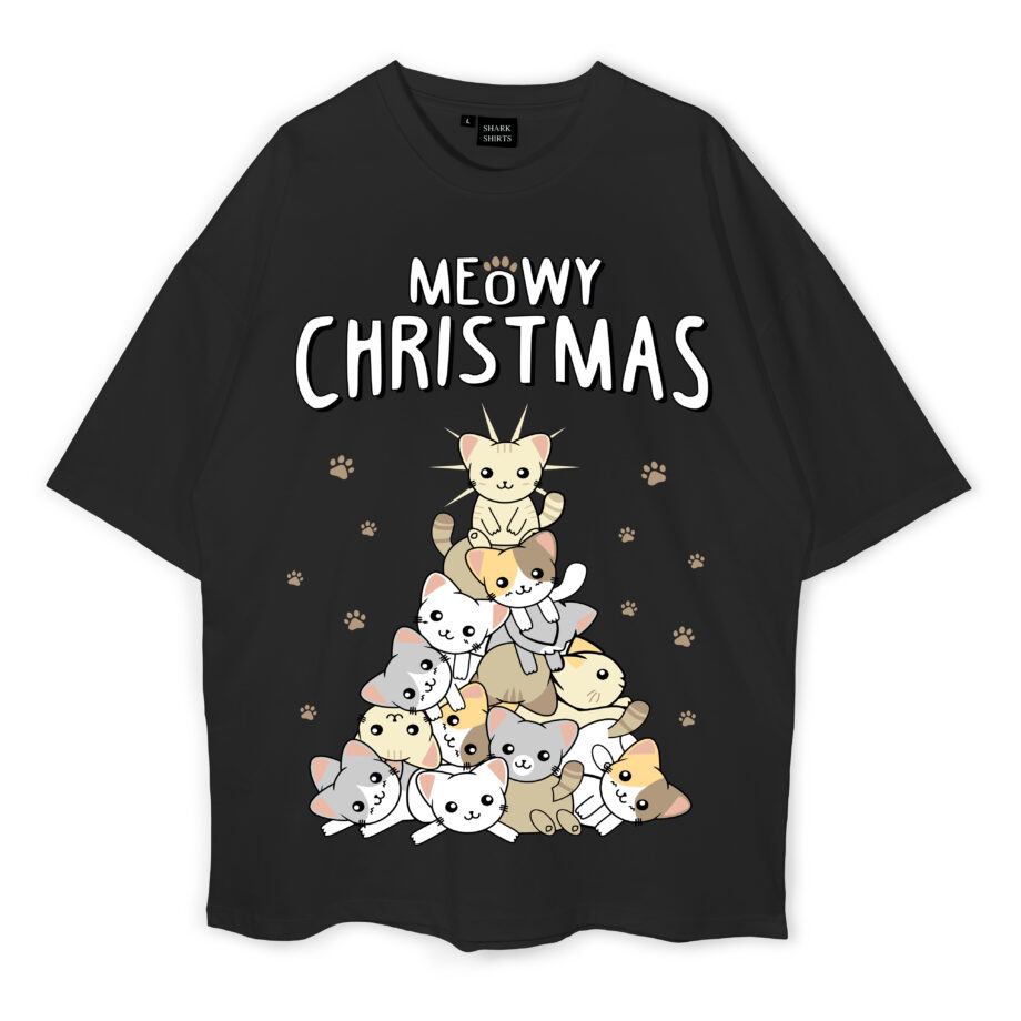 Meowy Christmas Oversized T-Shirt