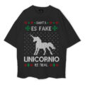 Santa Es Fake Unicornio Es Real Oversized T-Shirt