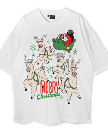 Sleeping Sloth Santa Oversized T-Shirt
