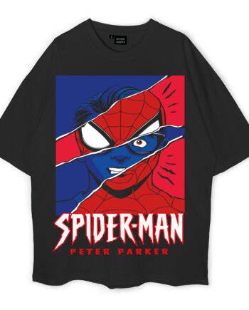 Women Spiderman Mask Oversized T-Shirt