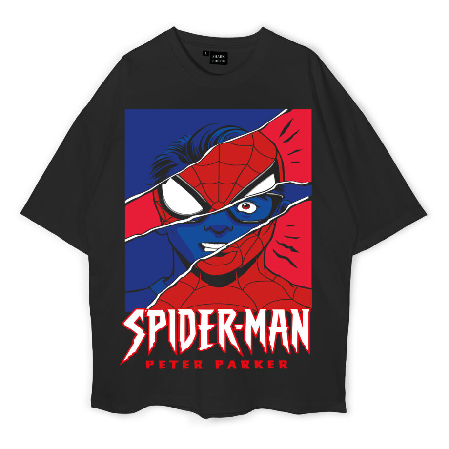 Women Spiderman Mask Oversized T-Shirt