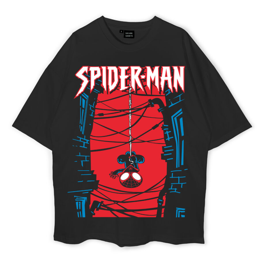 Spider-Man Oversized Black T-Shirt