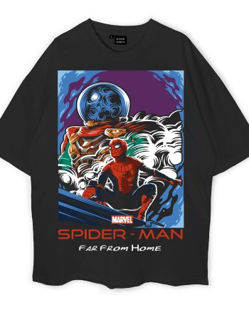 Spider-Man Oversized Black T-Shirt