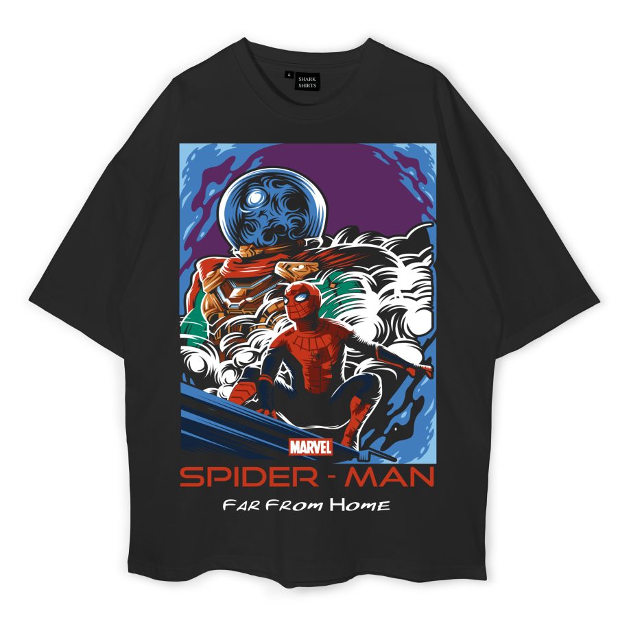 Spider-Man Oversized Black T-Shirt