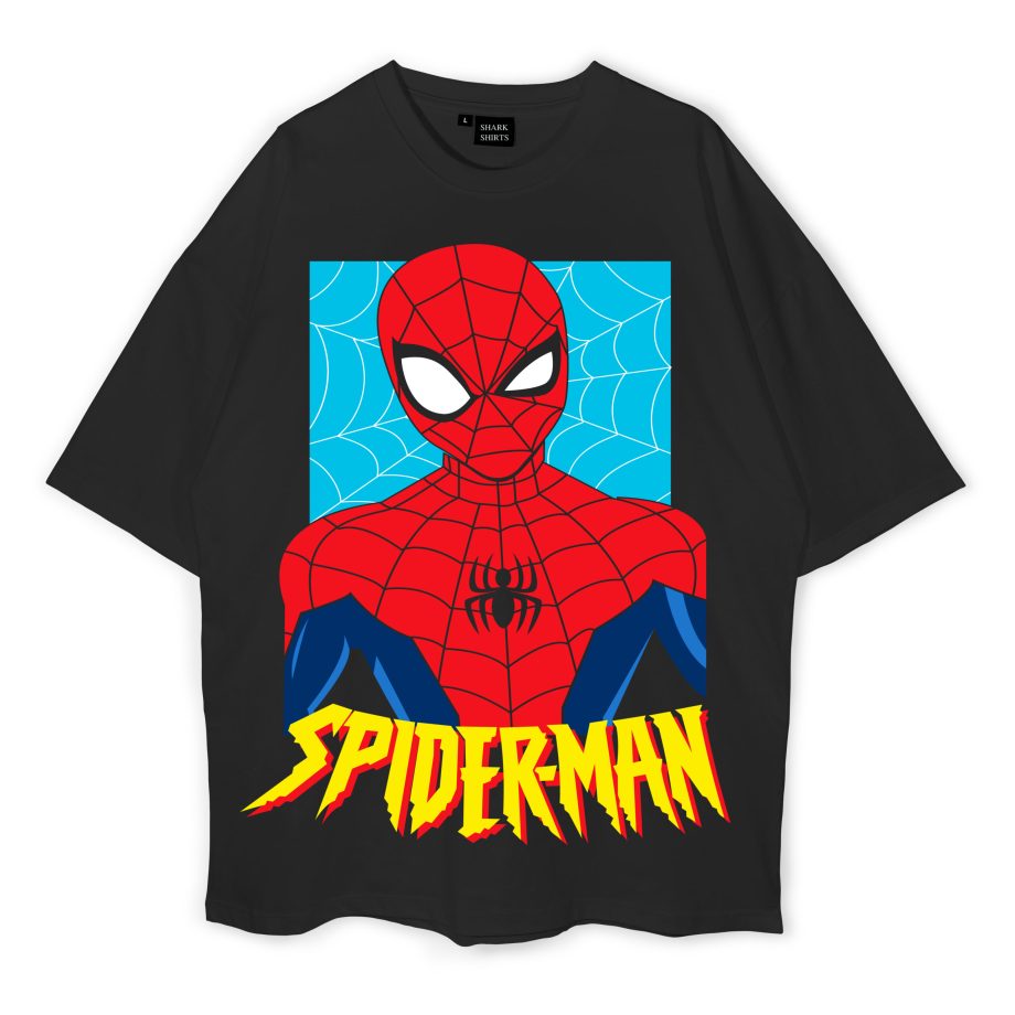 Spider-Man Oversized Black T-Shirt