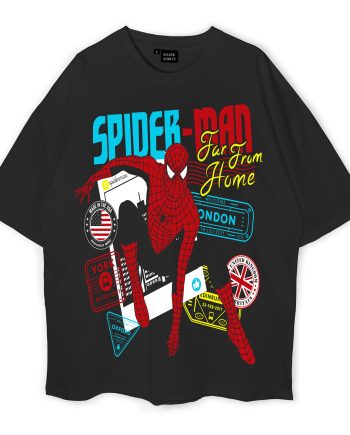 Spider-Man Oversized Black T-Shirt
