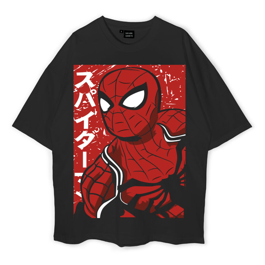 Spider-Man Oversized Black T-Shirt