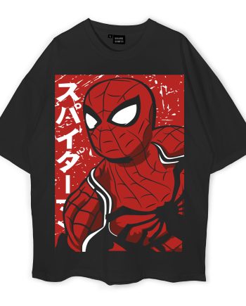 Spider-Man Oversized Black T-Shirt