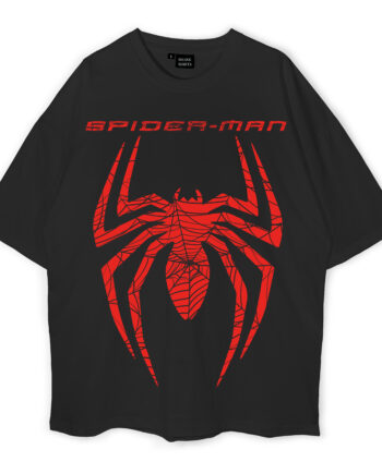 Spiderman Logo Clipart Red Oversized T-Sshirt