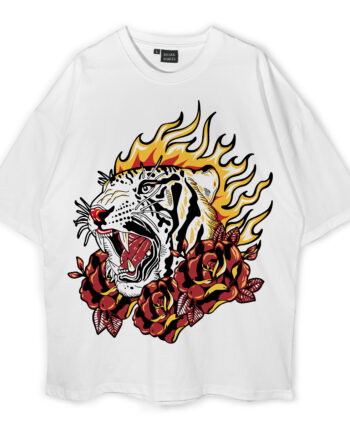 Tiger Angry Face Oversized T-Shirt