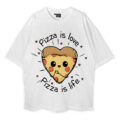 Cartoon Pizza Oversized T-Shirt