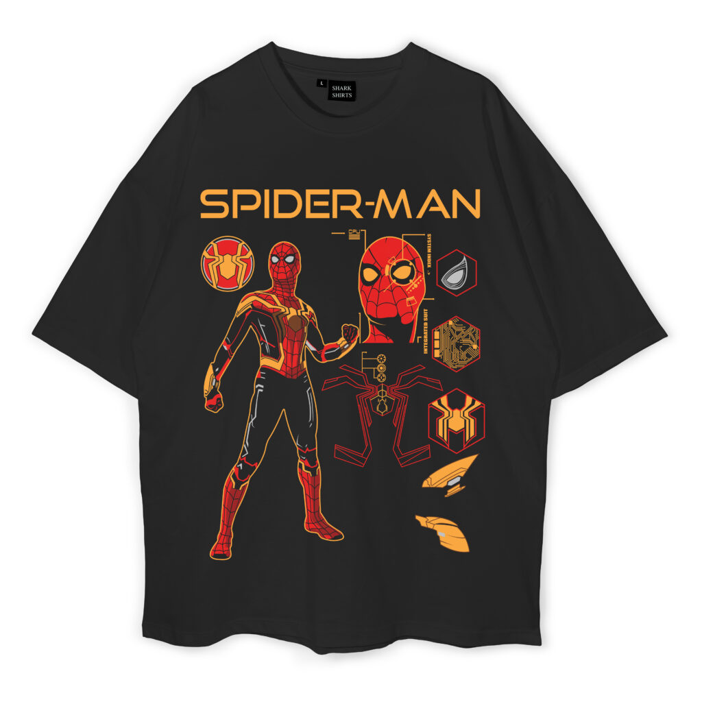 Unisex White Spider Trap Oversize T-Shirt