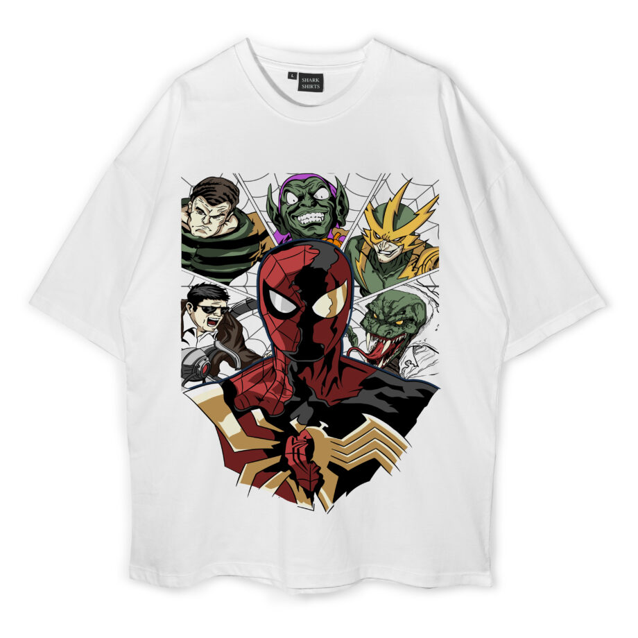 Spider-Man Oversized White T-Shirt