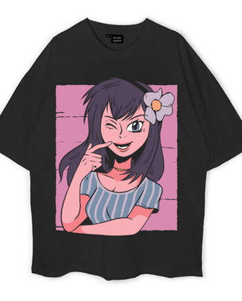 Anime Flower Girl Oversized T-Shirt