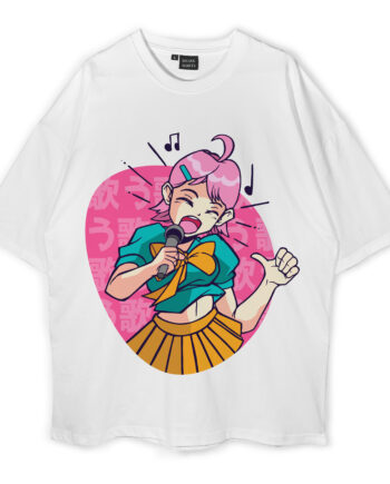 Anime Girl Singing Oversized T-Shirt