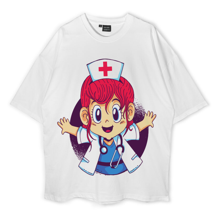 Anime Nurse Girl Oversized T-Shirt