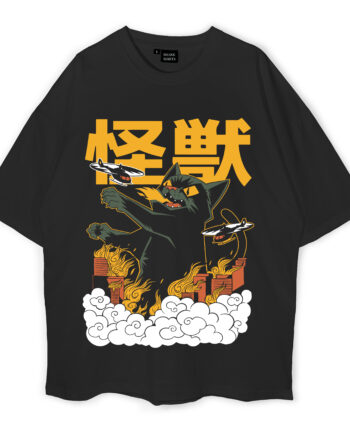 Black Cat Kaiju Oversized T-Shirt