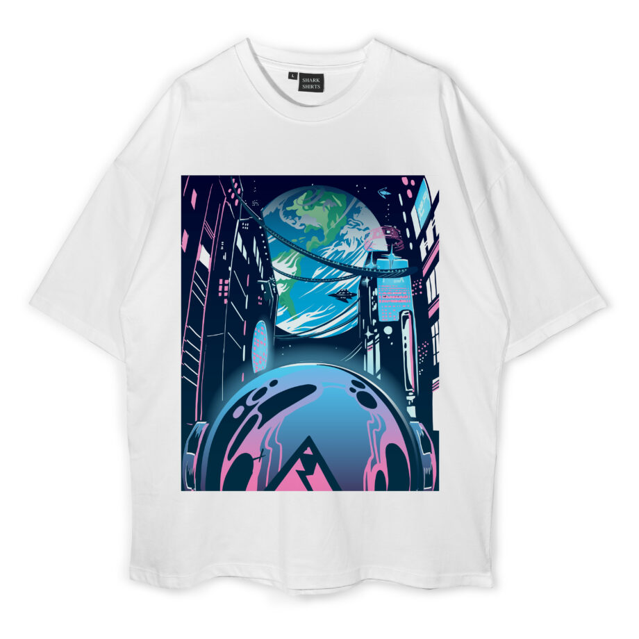 Camiseta Cyberpunk City Oversized T-Shirt