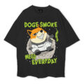 Camiseta Premium Dogecoin Smoker Oversized T-Shirt