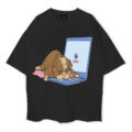 Computer Bulldog Sleeping Dog Oversized T-Shirt