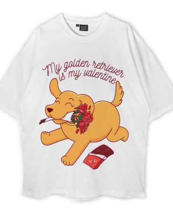 Cute Golden Retriever Dog Oversized T-Shirt