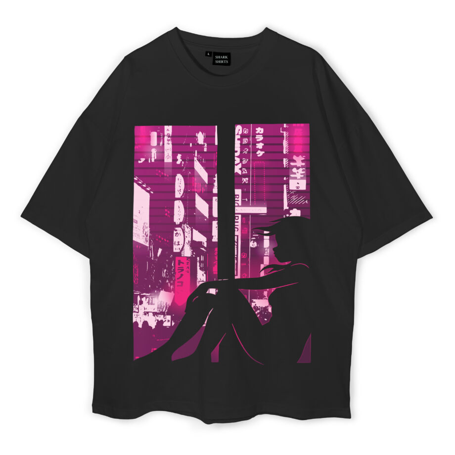 Cyberpunk Girl Oversized T-Shirt