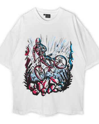 Downhill Biker Stunt Oversized T-Shirt