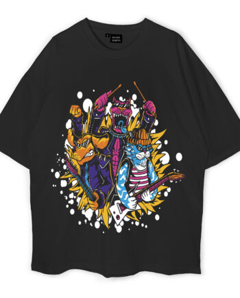 Guitarist Cat Oversized T-Shirt