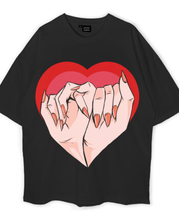Hand Promise With Heart Oversized T-Shirt