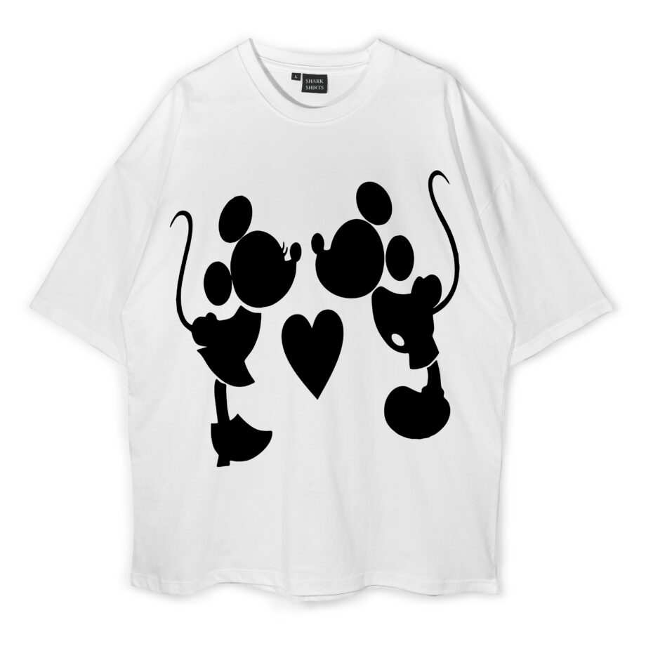 Mickey And Minnie Love Oversized T-Shirt