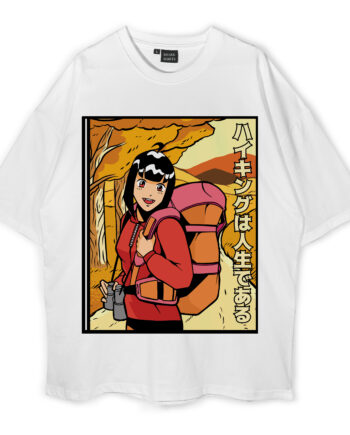 Mountain Anime Hiking Oversized T-Shirt