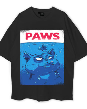 PAWS Funny Cat Oversized T-Shirt