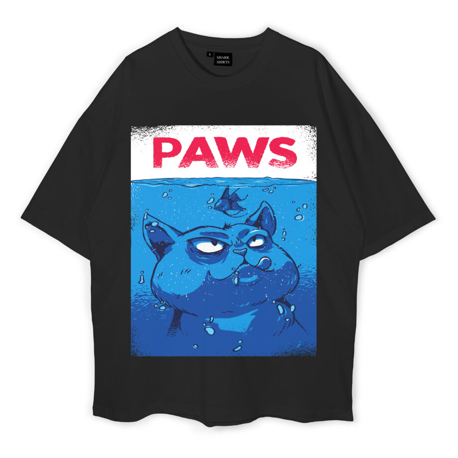 PAWS Funny Cat Oversized T-Shirt