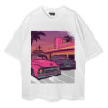 Retro Car Diner Oversized T-Shirt