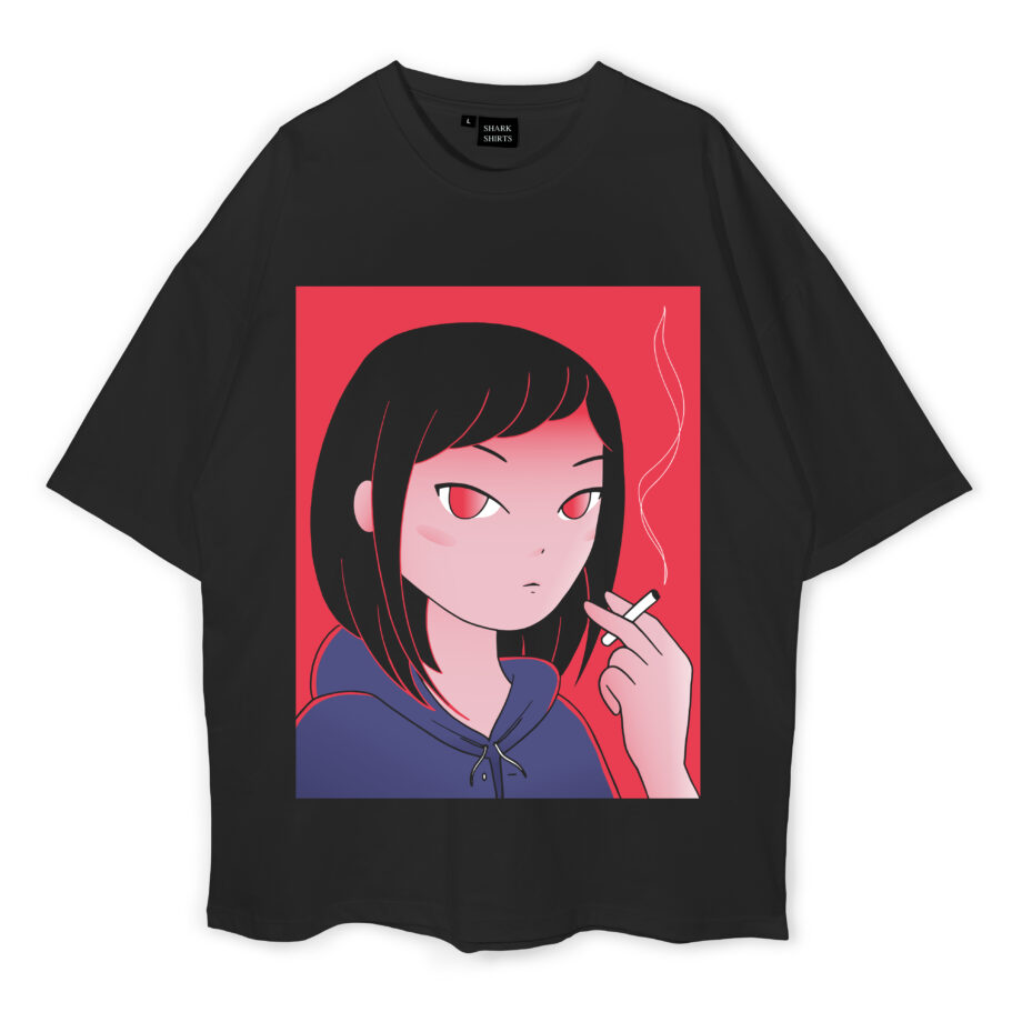 Smoking Anime Oversized T-Shirt