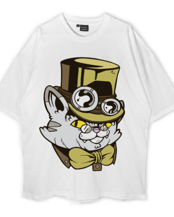 Steampunk Cat Oversized T-Shirt