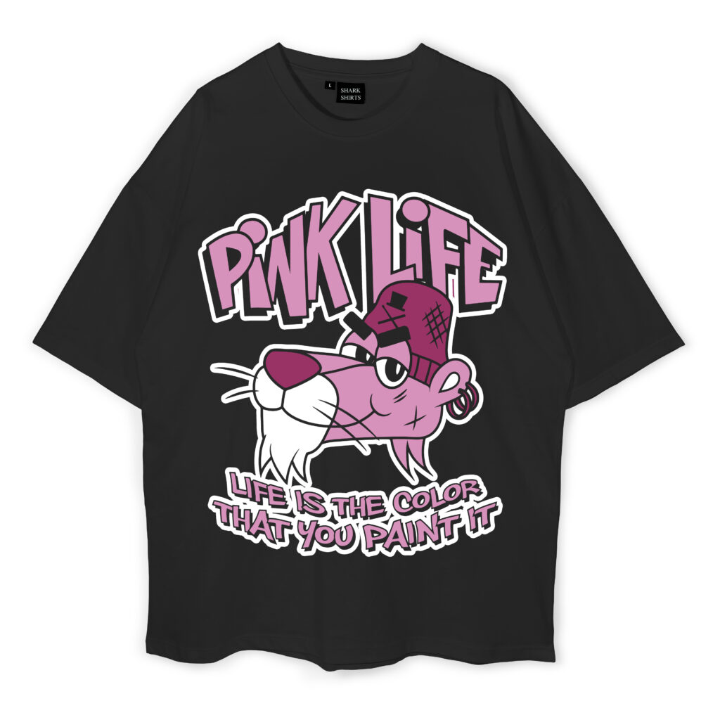 Pink Panther Graphic Streetwear Shirt - Boxy Short Sleeve Shirt