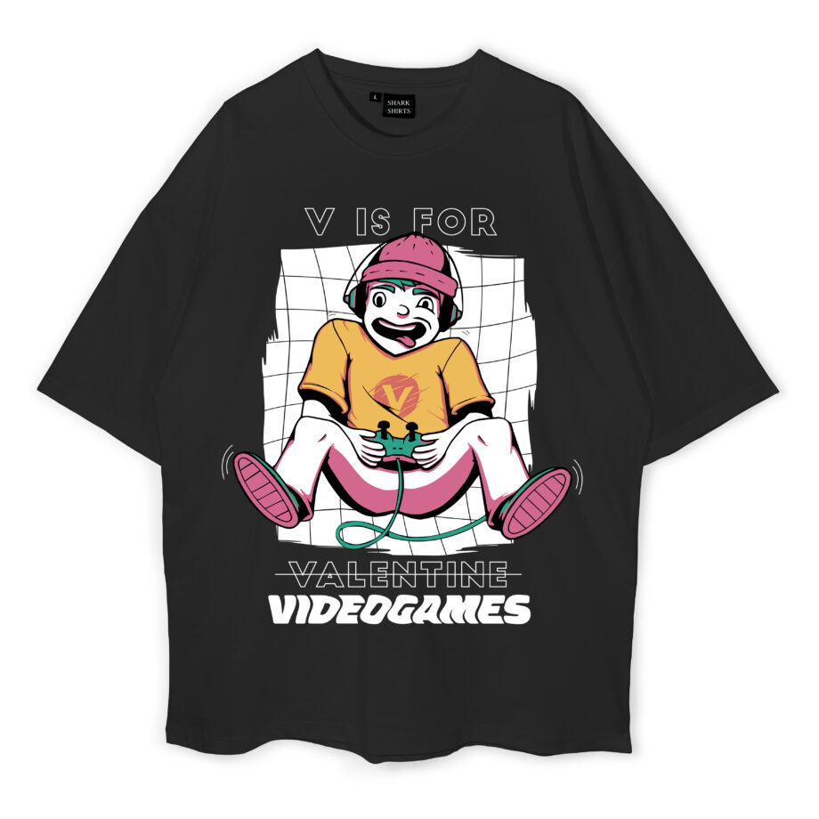 Valentine Day Video Games Oversized T-Shirt