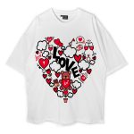 Valentine Gnome With Love Oversized T-Shirt