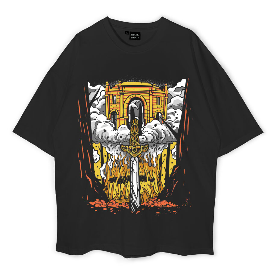 Viking Funeral Oversized T-Shirt