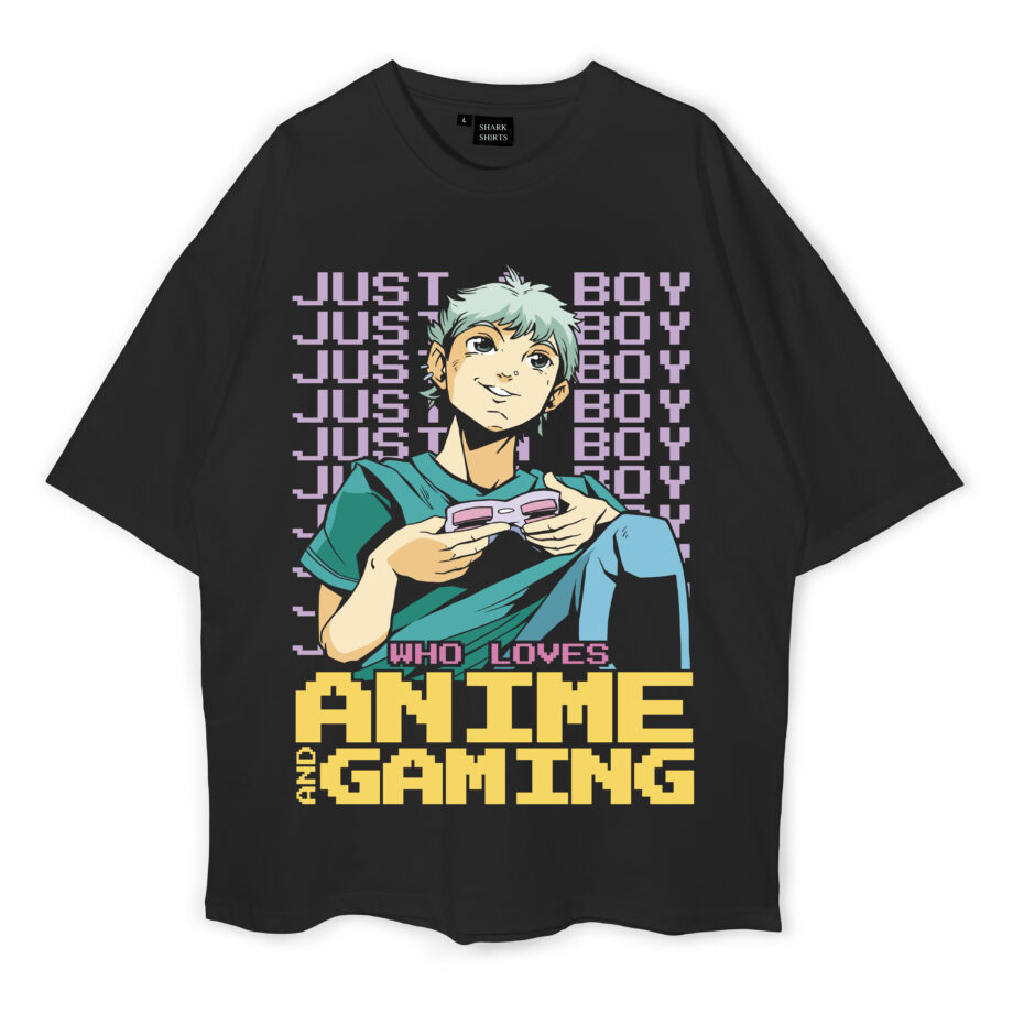 Who Loves Anime And Gaming Oversized T-Shirt