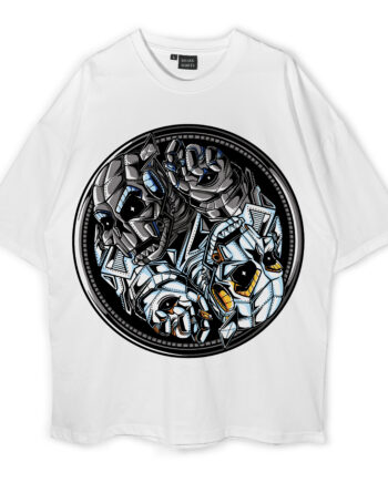 Yin Yang Robot Oversized T-Shirt