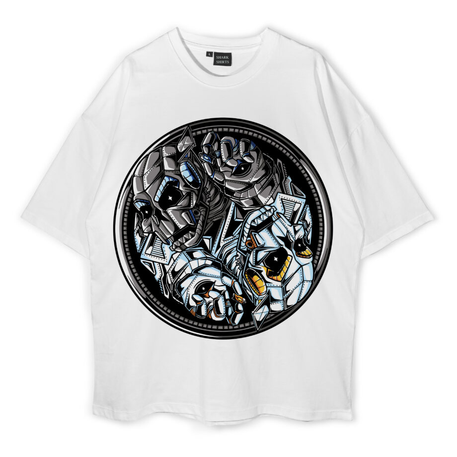 Yin Yang Robot Oversized T-Shirt